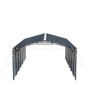 Abri de voiture en acier galvanisé de 6 m (20 pi) – <span class=keywords><strong>Garage</strong></span> extérieur robuste et étanche – Structure métallique moderne pour 2 voitures – Idéal pour l'extérieur et le jardin - Product Image 3
