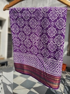 Premium Handmade Wooden Block Printed <b>Sarongs</b>, Pareos & Scarves Lightweight, Elegant Cotton Women’s Beachwear - Product Image 3