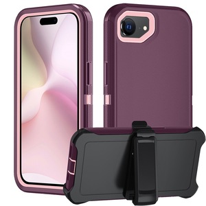 3 trong 1 mạnh mẽ Chống sốc Armor trường hợp điện thoại cho Iphone 16e chống trượt cứng PC kẹp trường hợp điện thoại cho Iphone 16e 15 14 - Product Image 6