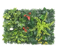Panneau de décoration de plante de fleur murale en plastique artificiel en plastique à prix bon marché