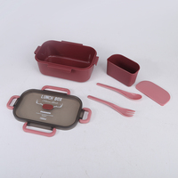 Nouvelle conception : Boîte à lunch pour étudiants et gobelet de voyage pour café, ensemble boîte à lunch et bouteille pour enfants d'école 1000ml + 500ml