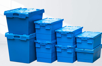 Caisse en plastique empilable de grande taille personnalisable, caisses de déménagement empilables pour la logistique et caisse en plastique de stockage verrouillable