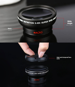Bộ Ống Kính Điện thoại thông minh đa năng 2 trong 1 cho <span class=keywords><strong>Iphone</strong></span> cho Samsung Android góc rộng 0,45x và ống kính Macro tập trung với clip - Product Image 5