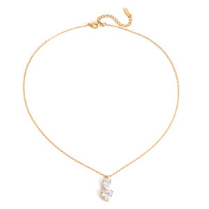 สร้อยคอรูปหัวใจประดับเพชรซิคอน 18K สแตนเลสสตีลสำหรับผู้หญิง สวมใส่ได้ทุกวัน แบบฝังกรงเล็บ - Product Image 5