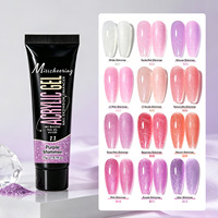 Vente en gros de gel d'extension d'ongles en acrylique, gel à ongles à action rapide à base de plantes avec paillettes, 15 ml, polygel