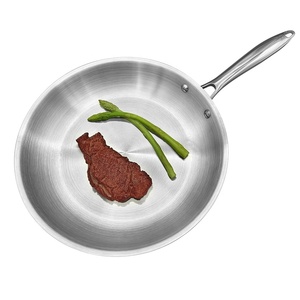 Utensilios de cocina profesionales Leegin, sartén de acero inoxidable de <span class=keywords><strong>3</strong></span> capas, sartén para freír pulida - Product Image 2