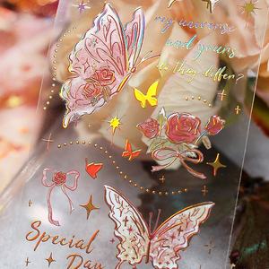 Hot Xin's Lover Star River Rose Poem Series 3D Hot Stamping Stickers Pegatinas de planificador Guka de estilo InS romántico. - Product Image 4