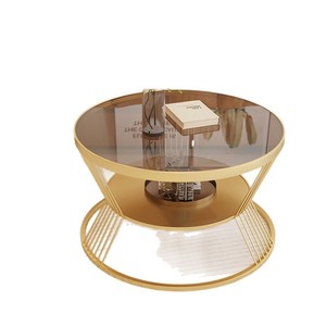 Mesa de Centro Redonda de Vidrio Templado con Base de Metal, Diseño Moderno para Sala de Estar - Product Image 5