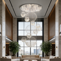 Lustre de Luxe pour Hall et Hall d'Entrée, Décoration d'Éclairage Intérieur, Lustre Moderne Personnalisé pour Supermarchés et Escaliers