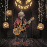Figurine en résine peinte à la main, style européen effrayant, personnalisée, groupe de rock squelette, décoration d'intérieur pour les fêtes d'Halloween