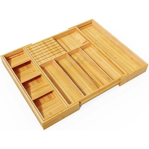 Extendable Bamboo <b>Kitchen</b> Utensil Organizer <b>Storage</b> <b>Box</b> with Knife Holder Bamboo Knife <b>Storage</b> <b>Box</b> - Product Image 6