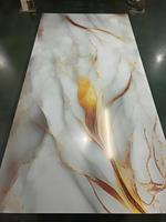 Panneau mural en PVC effet marbre moderne 1220*2440*3mm, veinage doré métallisé, pour décoration intérieure, bon prix, ignifuge