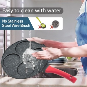 High Quality 4-Hole Round Egg Frying <b>Pot</b> Non-Stick Aluminium Kitchen Cookware <b>Sets</b> Waffle Pancake Frying Pan Made of Metal - Product Image 5