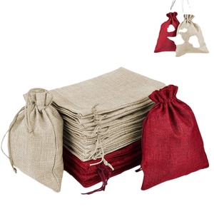Sac cadeau en lin avec cordon de serrage, vente en gros, logo personnalisé, en vrac, écologique, pochette à bijoux naturelle, stockage, fabrication OEM directe d'usine - Product Image 1