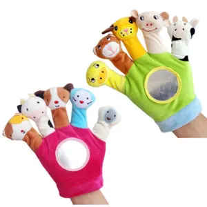 Glove Puppet Plush Finger Cartoon Doll Story Telling Parent-Child Interaction Finger Glove Toys Brusting Christmas Gifts