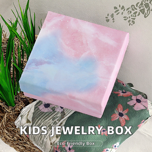 Caja de Joyería de Mármol Personalizada de Fábrica, Caja Cuadrada Rígida con Degradado Rosa y Azul para Cosméticos, Regalos y Artículos Pequeños - Product Image 2