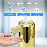 Distributeur automatique de savon liquide intelligent pour la maison, série or de luxe, haut de gamme, étanche IPX5, fabricant d'origine OEM ODM