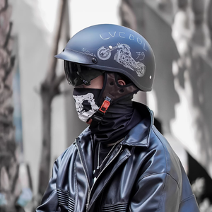 Casco de moto de cara abierta Abs al por mayor fabricante cascos de estilo retro diseño de media cara novedoso para motociclistas aprobado por el DOT - Product Image 5