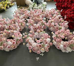 PPS élégant couronne de fleurs pièce maîtresse pour candélabre 60cm rose fleur couronne support Base pour mariage Table affichage accessoires décor - Product Image 4