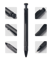 Stylo bille personnalisé avec logo, en acier inoxydable et laiton, pointe 1,0 mm, corps sportif, idéal pour un cadeau