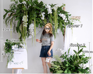 Groen Traditioneel Kunstmatig Bruiloftsboogdecor Nieuw Aankomst Bloemenkrans Arrangement Tafelloper Feestevenement Gangpad Hardloper - Product Image 6