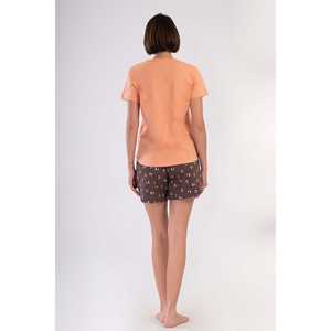 Chaqueta de dormir ovalada de manga corta con cuello redondo para mujer - Product Image 1