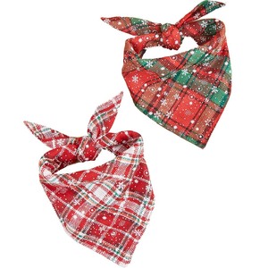 <span class=keywords><strong>Bandana</strong></span> Creativa e alla Moda per Cani e Gatti per il Festival Invernale di Natale (Sciarpa/Cravatta Triangolare Personalizzabile in Cotone a Doppia Faccia a Quadri) - Product Image 6