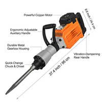 Marteau perforateur électrique 1700W, perceuse de démolition 1850 BPM pour béton, briques, maçonnerie, outil de démolition de murs