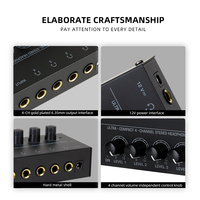Amplificateur casque stéréo 4 canaux en métal HA400, interface audio portable pour enregistrement et monitoring intra-auriculaire
