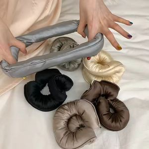 Meilleures ventes : Chouchous en satin uni, rembourrés en éponge épaisse, style coussin, pour femmes, accessoires et bandeaux pour cheveux de nuit - Product Image 2