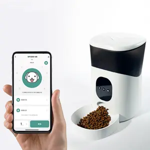 Dispenser automatico per alimenti per animali domestici 5L Dispenser per alimenti per animali domestici Full HD 1080P con visione notturna e Audio Wi-Fi abilitato