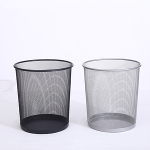 PAPER BASKET TRASH BIN ROUND METAL MESH WASTE BINS TRASH CAN DUSTBIN WASTEBASKET GARBAGE BIN