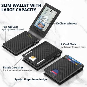 Carbon Fiber Texture <b>Wallet</b> With Multiple <b>Card</b> Slots Magnetic <b>Holder</b> <b>For</b> Men Black - Product Image 2