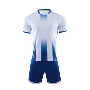 Maillots de football unisexes de haute qualité à séchage rapide, uniformes de club de football personnalisés, jersey de football à manches courtes en spandex/coton, col montant, Chine - Product Image 3