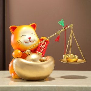 Adorno de gato de la suerte, decoración de mueble de TV para sala de estar, escritorio de oficina, inversión diaria, inauguración de la casa, regalos de apertura, gama alta - Product Image 4