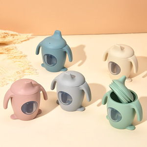 Gobelet à bec en silicone pour bébé avec poignée, grande forme de gourde, anti-chute et anti-fuite, pour 6 mois ou plus - Product Image 1