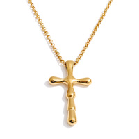 Collier en acier inoxydable JINYOU 3882, nouveau modèle, collier avec pendentif croix, bijoux pour femmes