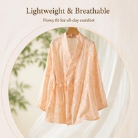 Chemisier en soie de mûrier pour femme, nouveau style chinois, motif floral vintage, inspiré du Hanfu, cardigan ouvert sur le devant