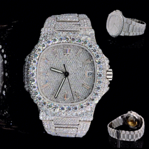 Reloj Deportivo de Lujo de Acero Inoxidable para Hombre y Mujer, Diseñadores, Estilo Hip Hop, VVS, Color D, Moissanita, Automático, Mecánico, con Incrustaciones de Diamantes - Product Image 1