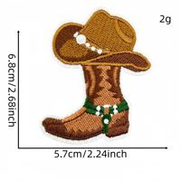 Aplikasi Kain Gaya Koboi Barat Kartun, Denim, Sepatu Bot, Gitar, Kaktus, Tengkorak, Patch Dekoratif untuk Topi, Pakaian, dan Tas