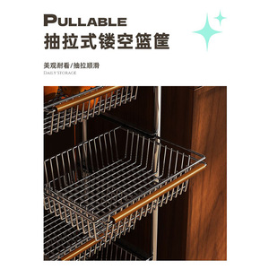 Storage Cart 5 Tier Metal Rolling Rack With Baskets For Kitchen Living Room Snack Storage Mobile Utility Cart - Product Image 4