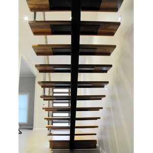 VIKO Modern Design Houten Trap Zacht Staal Mono Stringer Met Glazen Balustrade Trap - Product Image 4