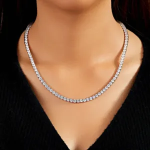 Fine Jewelry Men's Women's 3mm Classic 925 Sterling Silver VVS Moissanite Diamond Cluster Tennis Chain Necklace For Gifts