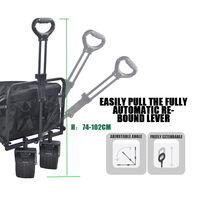 Extérieur grande ouverture arrière 350kgs chargement noir utilitaire bébé transporter pliable plage Wagon Wagon pique-nique poussette Camping