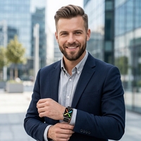 Montre connectée de luxe, écran tactile complet, tracker de fitness sportif, application Dafit pour iOS Android, montres connectées personnalisées directement de l'usine