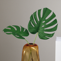 Feuille de Monstera en Soie Artificielle pour Décoration Intérieure, Plantes Vertes pour Arrangements de Table, Accents Muraux Verts, Feuillage pour Composition Florale