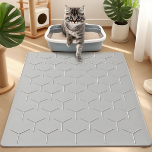 SITABI Alfombrilla Grande de Silicona <span class=keywords><strong>para</strong></span> Arena de Gatos - 34"x22" Impermeable y Antiderrames, Diseño de Panal de Abeja de Doble Capa <span class=keywords><strong>para</strong></span> Evitar la Dispersión - Product Image 2