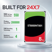 ST8000NT001 8TB 3.5 英寸内置硬盘 SATA 6Gb/s 256MB 缓存硬盘，适用于 NAS RAID 存储服务器