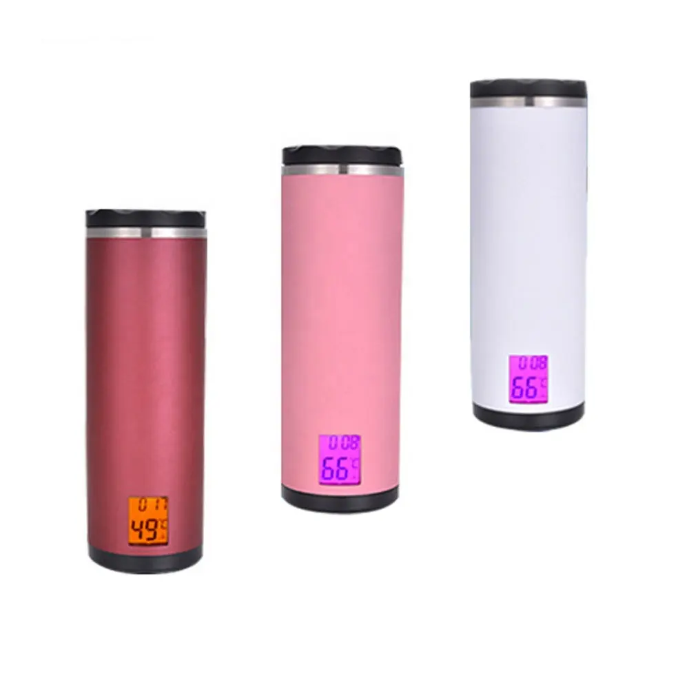 unique products double wall stainless steel Intelligent water bottle display time and temperature