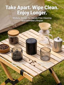 Moulins à café électriques portables sans fil avec 38 réglages de mouture ajustables, batterie de 2000 mAh pour les voyages, le camping - Product Image 5